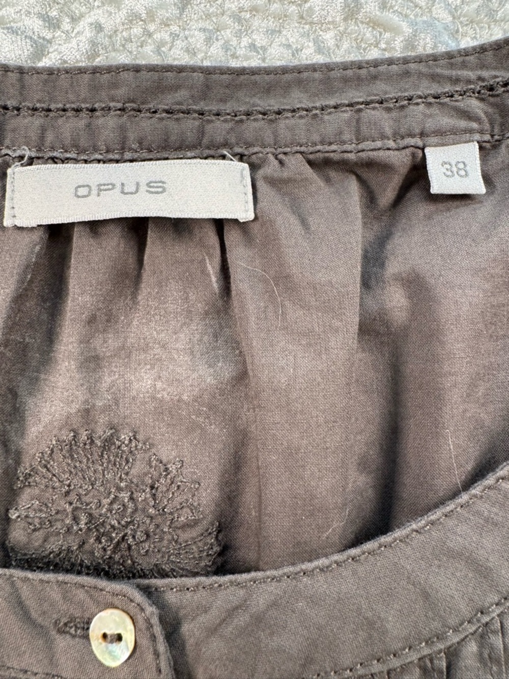 OPUS Embroidered Button-Front Tunic Top in Charcoal*️⃣ pls see note below - Picture 2 of 4
